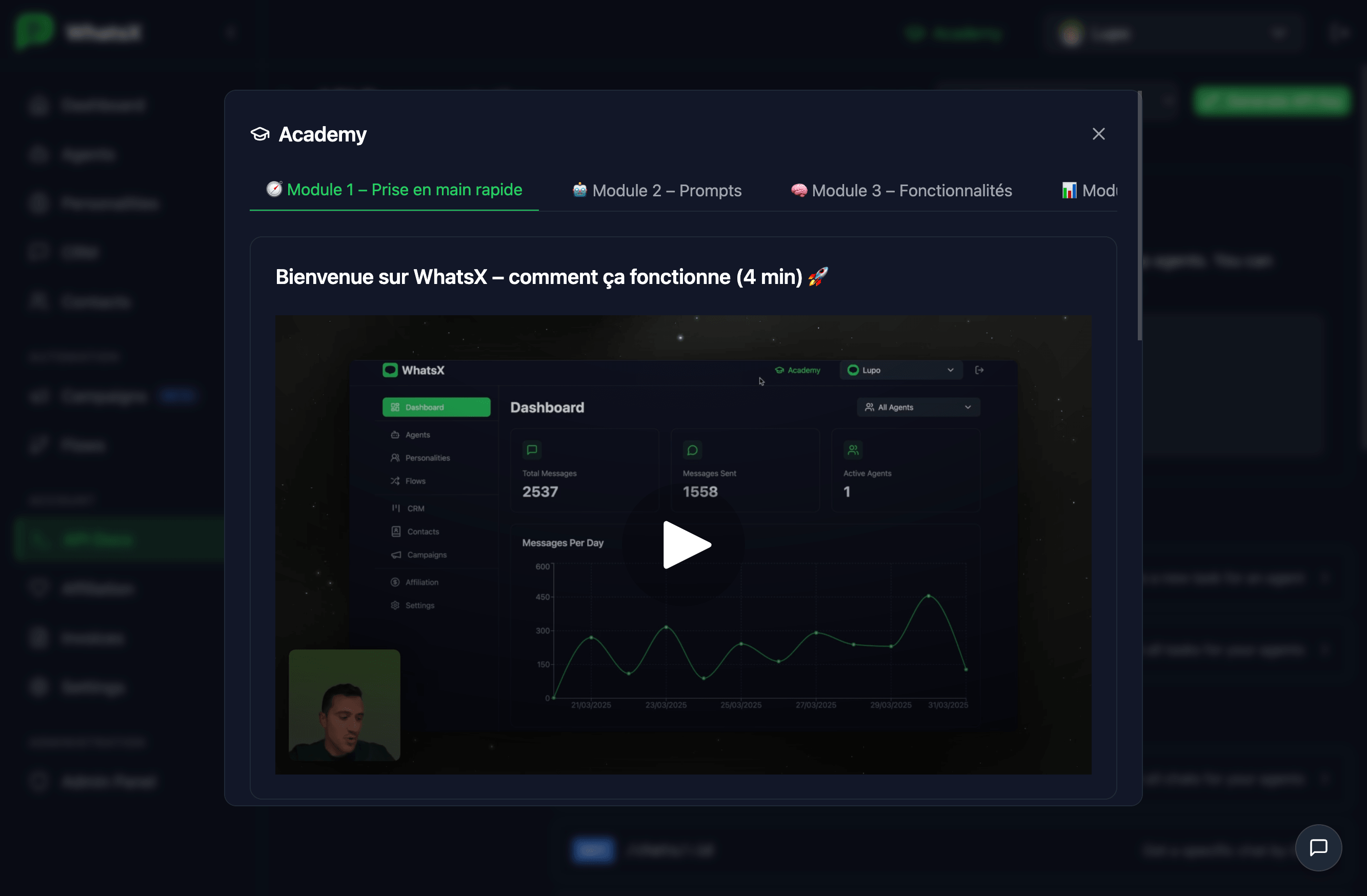 Academia WhatsX screenshot