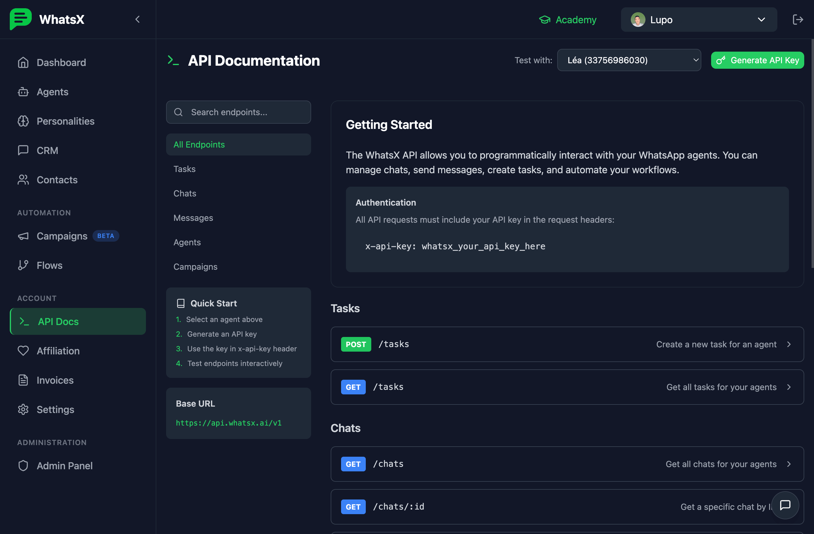 API para Desarrolladores screenshot