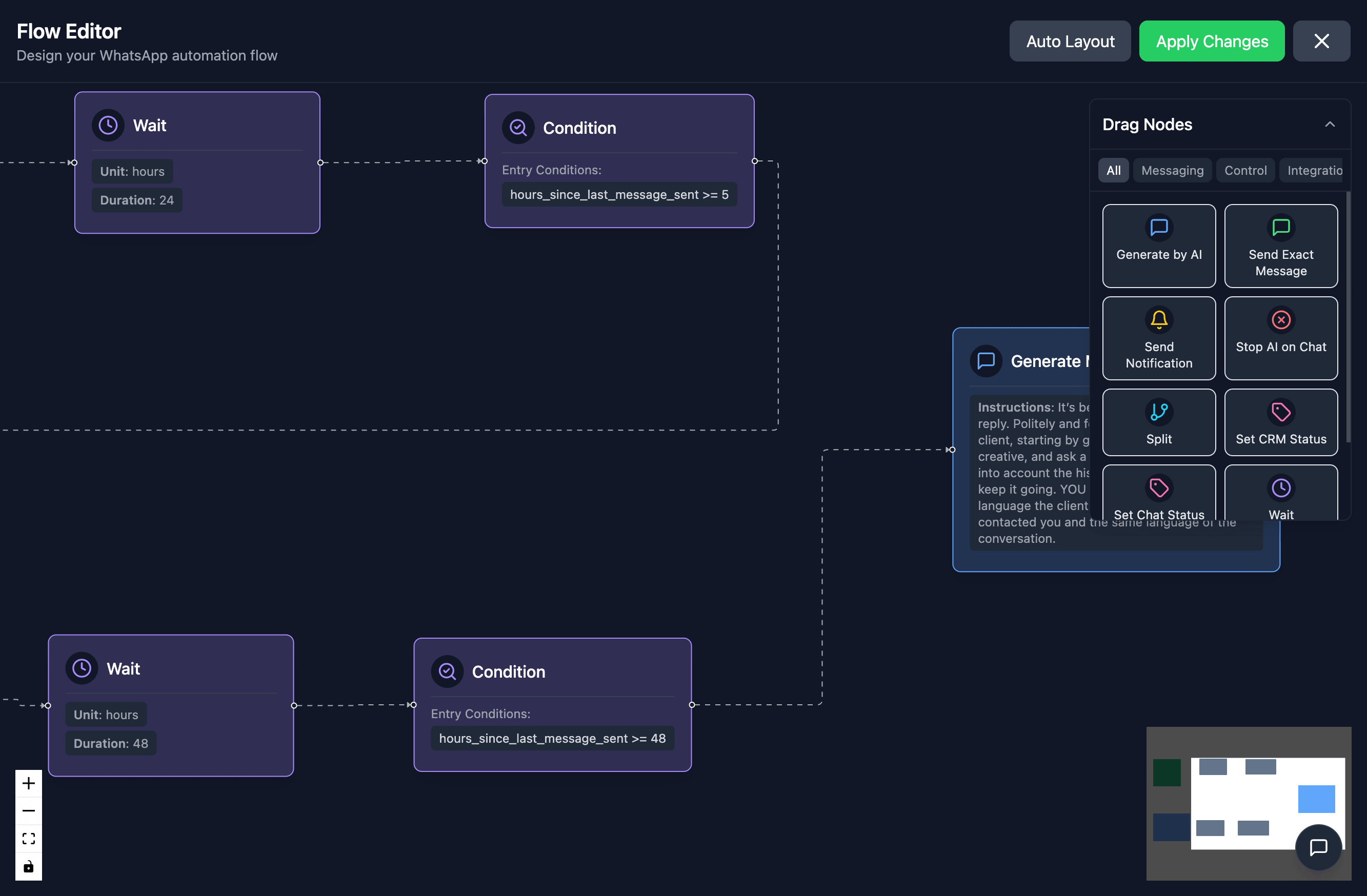 Constructor de flujos visual screenshot